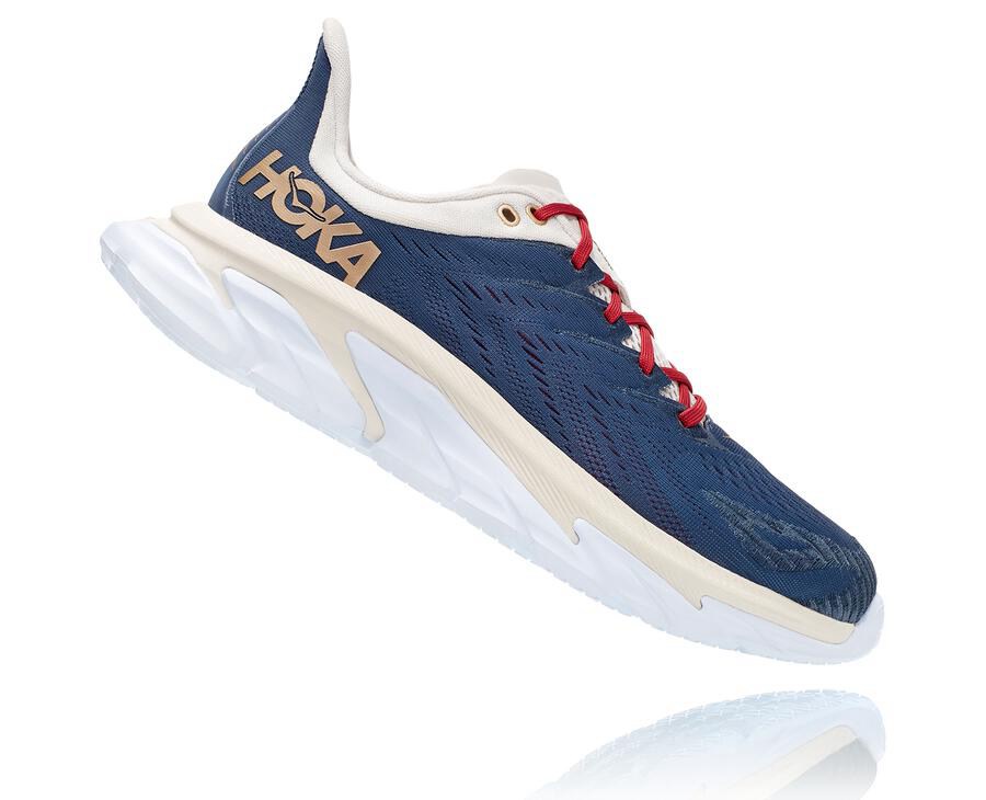 Hoka One One Running Shoes Mens Blue/White - Clifton Edge - 19370YHEP